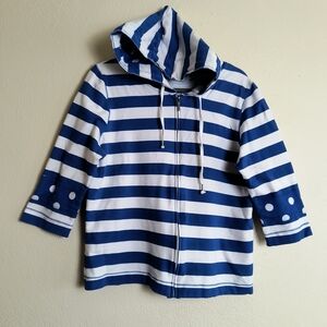 Onque Sport L Blue and White Striped  Hoodie